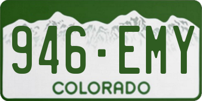 CO license plate 946EMY