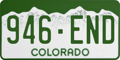 CO license plate 946END
