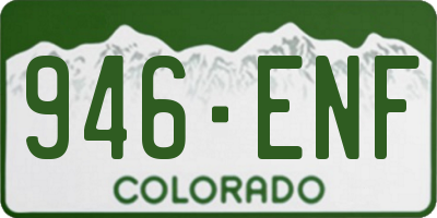 CO license plate 946ENF