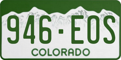 CO license plate 946EOS