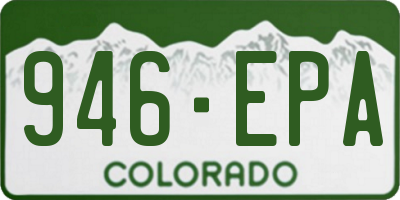 CO license plate 946EPA
