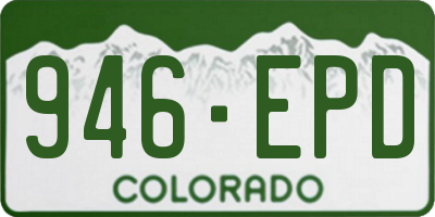 CO license plate 946EPD