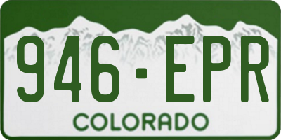CO license plate 946EPR