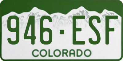 CO license plate 946ESF