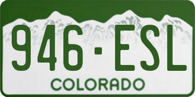 CO license plate 946ESL