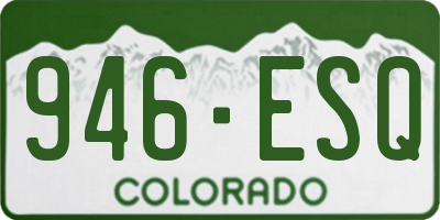 CO license plate 946ESQ
