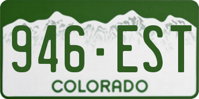 CO license plate 946EST
