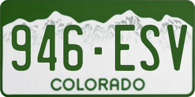 CO license plate 946ESV
