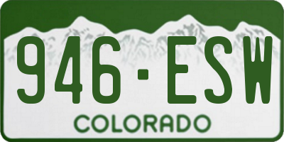 CO license plate 946ESW
