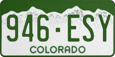 CO license plate 946ESY