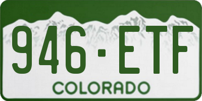 CO license plate 946ETF