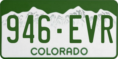 CO license plate 946EVR