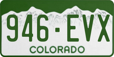 CO license plate 946EVX