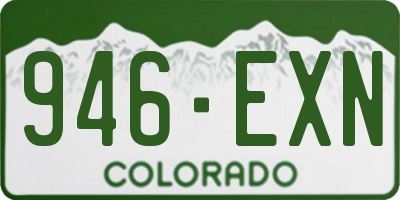 CO license plate 946EXN