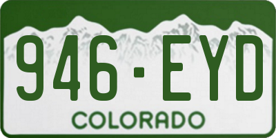 CO license plate 946EYD