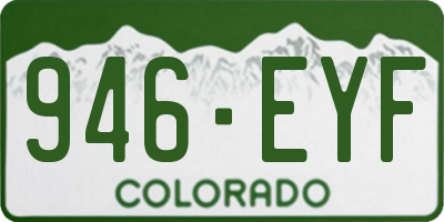 CO license plate 946EYF