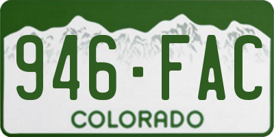 CO license plate 946FAC