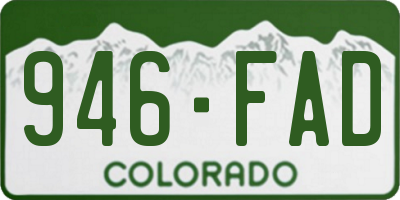 CO license plate 946FAD