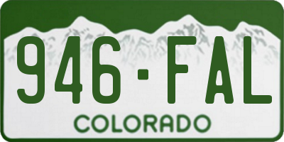 CO license plate 946FAL