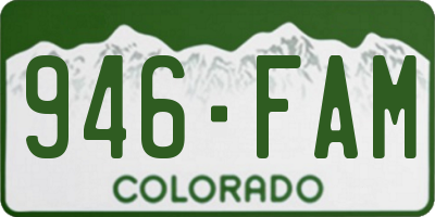 CO license plate 946FAM