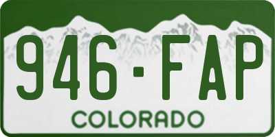 CO license plate 946FAP
