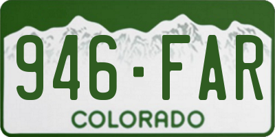 CO license plate 946FAR