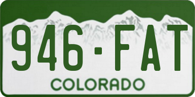 CO license plate 946FAT
