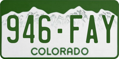 CO license plate 946FAY