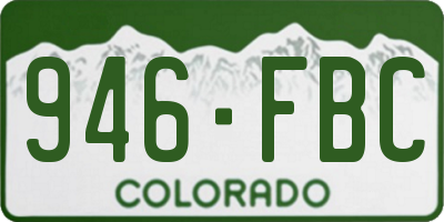 CO license plate 946FBC
