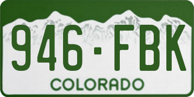 CO license plate 946FBK