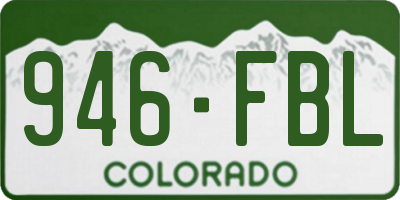 CO license plate 946FBL