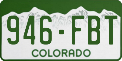 CO license plate 946FBT