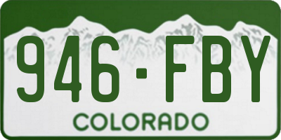 CO license plate 946FBY