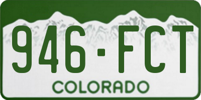 CO license plate 946FCT