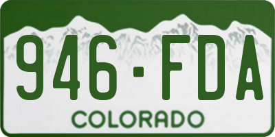 CO license plate 946FDA