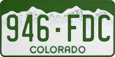 CO license plate 946FDC