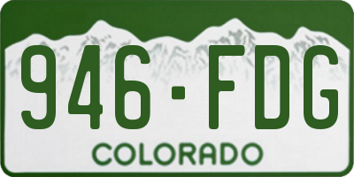 CO license plate 946FDG