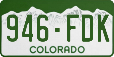 CO license plate 946FDK