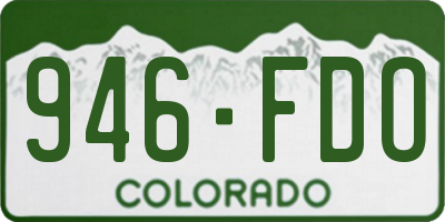 CO license plate 946FDO