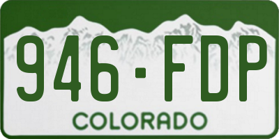 CO license plate 946FDP