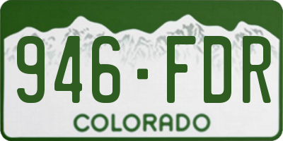 CO license plate 946FDR