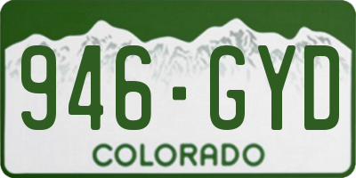 CO license plate 946GYD