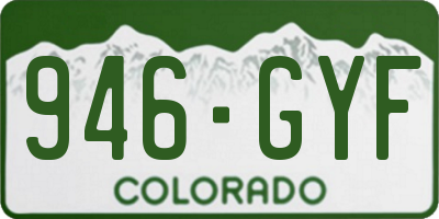 CO license plate 946GYF
