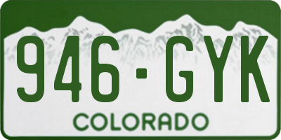 CO license plate 946GYK