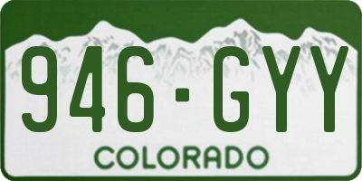CO license plate 946GYY