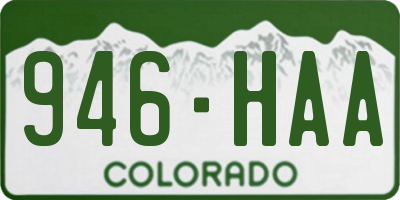 CO license plate 946HAA