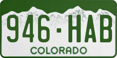 CO license plate 946HAB
