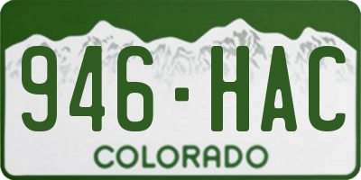 CO license plate 946HAC