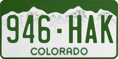 CO license plate 946HAK