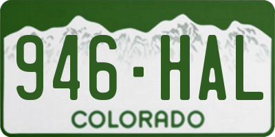CO license plate 946HAL